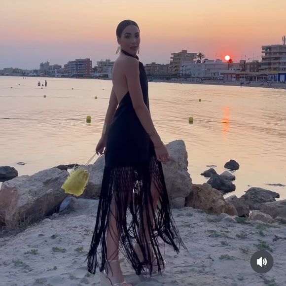 NWT Zara Linen Dress With Fringe - Picture 10 of 16